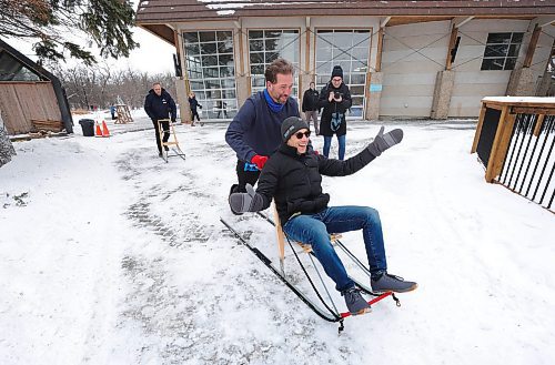 RUTH BONNEVILLE / WINNIPEG FREE PRESS

LOCAL STDUP - health challenge

Photo of Anders Swanson, Executive Director of the Winnipeg Trails Association gives Dr. Michael Boroditsky, President of Doctors a ride on a ski chair after the presser Tuesday.   

Local leaders unveil the Getting Healthy challenge to inspire Manitobans to get more active this winter at the Riley Family Duck Pond at Assiniboine Park on Tuesday. To take part in the challenge Manitobans have to pledge to take one step towards getting healthy at GettingHealthy.ca, to be entered to win 6 months of free groceries ($5,000 value). 

 Dr. Michael Boroditsky, President of Doctors Manitoba spoke about how exercise is one of the best ways to prevent diseases. Ray Karasevich President of Assiniboine Park Conservancy and Anders Swanson, Executive Director of the Winnipeg Trails Association, also spoke at the event about the wide availability of outdoor equipment and trails in the Assiniboine Park that Manitoban's can access.  


Jan 23rd, 2024