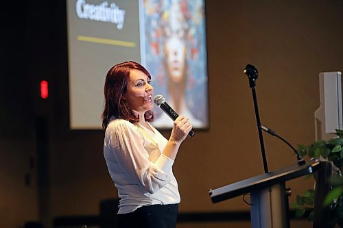 25012024
Katrina German, Founder and CEO of Ethical Digital, delivers a talk titled How Artificial Intelligence is Shaping the Future of Business during the Brandon Chamber of Commerce Luncheon at the Victoria Inn on Thursday.
(Tim Smith/The Brandon Sun)