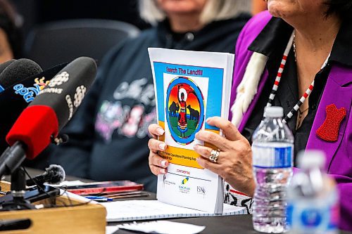 MIKAELA MACKENZIE / WINNIPEG FREE PRESS
	
AMC grand chief Cathy Merrick speaks at a press conference announcing the completion of the Inter-Related Operational Planning Report on Thursday, Jan. 25, 2024. For Nicole story.
Winnipeg Free Press 2024