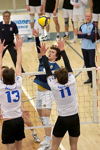 Brandon University Bobcats left side Jens Watt posted a matchi-high 11 kills against the UBC Okanagan Heat in Canada West men's volleyball action at the Healthy Living Centre on Friday. (Thomas Friesen/The Brandon Sun)