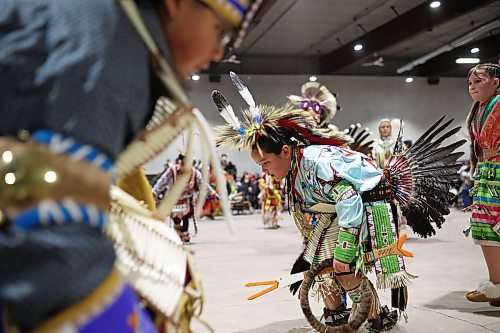 26012024
Dancers of all ages take part in the Powwow at the Dakota Nation Winterfest at the Keystone Centre on Friday evening. The weekend-long Winterfest includes square dancing, Moccasin games, basketball, volleyball and a variety of other events.
(Tim Smith/The Brandon Sun)
