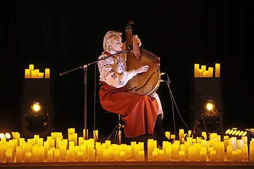 Renowned Ukrainian musician Maryna Krut performs with her bandura, a traditional Ukrainian instrument, at the Ukrainian Reading Hall in Brandon on Tuesday evening. Krut has been touring Canada performing to raise money to aid the people of Ukraine. (Tim Smith/The Brandon Sun)