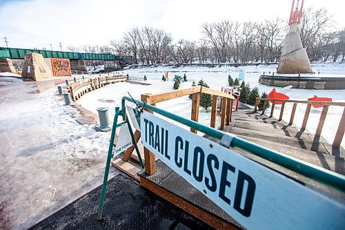 MIKAELA MACKENZIE / WINNIPEG FREE PRESS

The closed Nestawaya River Trail at The Forks on Tuesday, Jan. 30, 2024. For Malak story.
Winnipeg Free Press 2024.