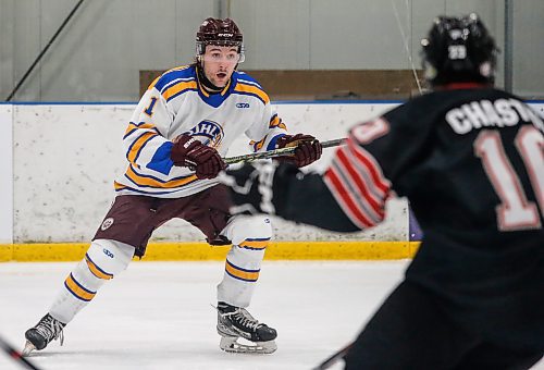 JOHN WOODS / WINNIPEG FREE PRESS
Carter Anderson (11), Flin Flon player on team SJHL, on the ice at the MJHL-SJHL Showcase in Winnipeg Tuesday, January 30, 2024. 

Reporter: mike