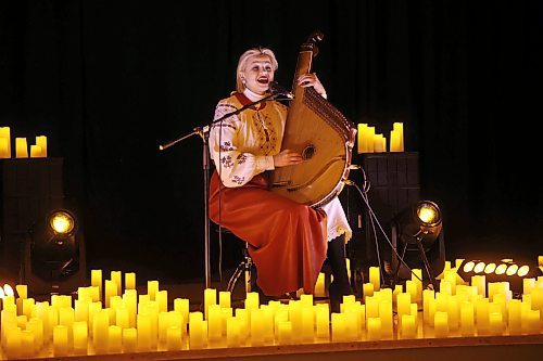 30012024
Renowned Ukrainian musician Maryna Krut performs with her bandura, a traditional Ukrainian instrument, at the Ukrainian Reading Hall in Brandon on Tuesday evening. Krut has been touring Canada performing to raise money to aid the people of Ukraine. 
(Tim Smith/The Brandon Sun)