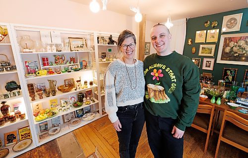 MIKE DEAL / WINNIPEG FREE PRESS
Mairen Kops, co-founder of Luckygirl Pop-ups and founder of The Drop Shop with Andrew Chipman, owner of Chip&#x2019;s Vintage, where The Drop Shop is located at 143 Sherbrook Street.
See Eva Wasney story
240131 - Wednesday, January 31, 2024.
