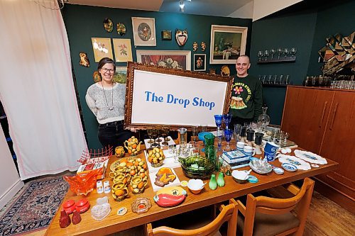 MIKE DEAL / WINNIPEG FREE PRESS
Mairen Kops, co-founder of Luckygirl Pop-ups and founder of The Drop Shop with Andrew Chipman, owner of Chip&#x2019;s Vintage, where The Drop Shop is located at 143 Sherbrook Street.
See Eva Wasney story
240131 - Wednesday, January 31, 2024.