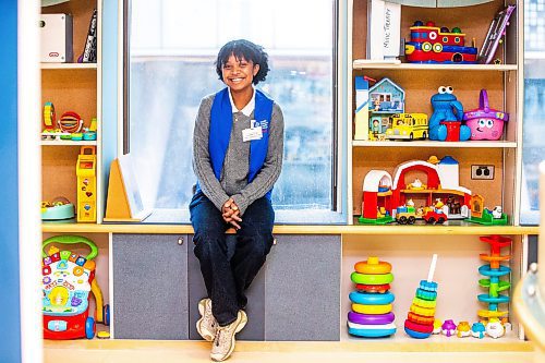 MIKAELA MACKENZIE / WINNIPEG FREE PRESS

Children's Hospital volunteer Lilian Talabis, who visits and plays with patients, in the play room at the Health Sciences Centre on Thursday, Feb. 1, 2024. For volunteer story.
Winnipeg Free Press 2024.