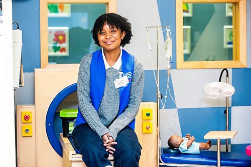 MIKAELA MACKENZIE / WINNIPEG FREE PRESS

Children's Hospital volunteer Lilian Talabis, who visits and plays with patients, in the play room at the Health Sciences Centre on Thursday, Feb. 1, 2024. For volunteer story.
Winnipeg Free Press 2024.