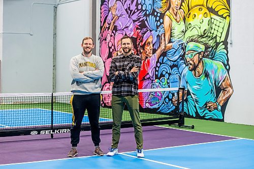 MIKAELA MACKENZIE / WINNIPEG FREE PRESS

Co-owners Justin Friesen (left) and Ryan Giesbrecht at Pickle Has, Winnipeg&#x573; first dedicated indoor pickleball facility, on Thursday, Feb. 1, 2024. For Mike story.
Winnipeg Free Press 2024.