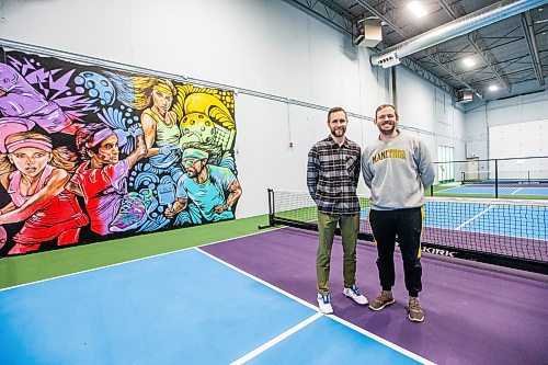 MIKAELA MACKENZIE / WINNIPEG FREE PRESS

Co-owners Ryan Giesbrecht (left) and Justin Friesen at Pickle Has, Winnipeg&#x573; first dedicated indoor pickleball facility, on Thursday, Feb. 1, 2024. For Mike story.
Winnipeg Free Press 2024.