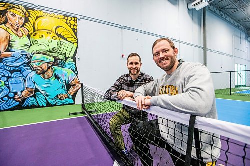 MIKAELA MACKENZIE / WINNIPEG FREE PRESS

Co-owners Ryan Giesbrecht (left) and Justin Friesen at Pickle Has, Winnipeg&#x573; first dedicated indoor pickleball facility, on Thursday, Feb. 1, 2024. For Mike story.
Winnipeg Free Press 2024.