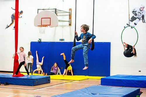 MIKAELA MACKENZIE / WINNIPEG FREE PRESS

Grade two student Jaxon Desjardins, as well as other students from Heritage and Robert Browning Schools, demonstrate circus arts during a professional development session at Heritage School on Friday, Feb. 2, 2024. For Maggie story.
Winnipeg Free Press 2024.