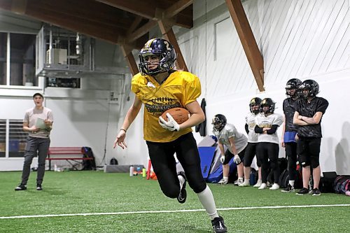 The Rural Manitoba Football League held an under-18 female football camp in Brandon on Saturday, with a 90-minute classroom session and two hours on the field at TC Sports. (Thomas Friesen/The Brandon Sun)