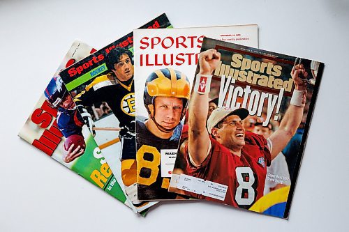 MIKE DEAL / WINNIPEG FREE PRESS
Sports Illustrated covers for an Intersection story by Dave Sanderson.
240201 - Thursday, February 01, 2024.