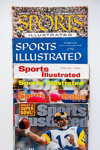 MIKE DEAL / WINNIPEG FREE PRESS
Sports Illustrated covers for an Intersection story by Dave Sanderson.
240201 - Thursday, February 01, 2024.