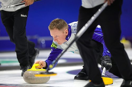 RUTH BONNEVILLE / WINNIPEG FREE PRESS

Sports - MB. Curling  Prov

Day one of the Viterra Provincial Men's Curling Championship take place in Stonewall Wednesday,

Photo of skip Braden Calvert during game Wednesday afternoon.  

See Taylor's story

Feb 7th,  2024