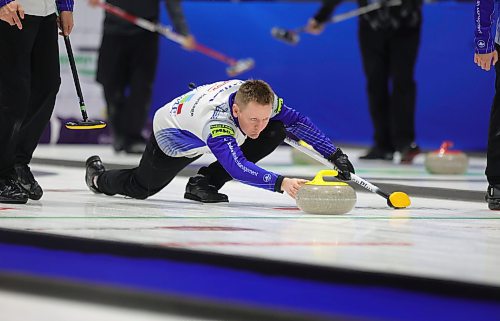 RUTH BONNEVILLE / WINNIPEG FREE PRESS

Sports - MB. Curling  Prov

Day one of the Viterra Provincial Men's Curling Championship take place in Stonewall Wednesday,

Photo of skip Braden Calvert during game Wednesday afternoon.  

See Taylor's story

Feb 7th,  2024