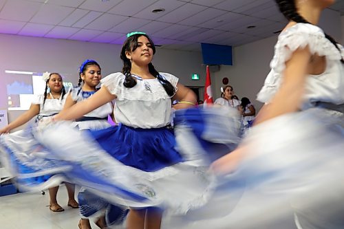 08022024
Dancers perform at the El Salvador Pavilion in the North End Community Centre during the opening ceremony for the Westman Multicultural Festival on Thursday evening. 
(Tim Smith/The Brandon Sun)