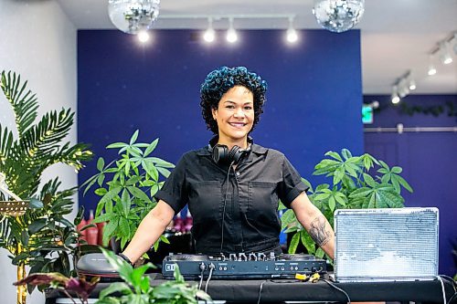 MIKAELA MACKENZIE / WINNIPEG FREE PRESS

Mariana Caadas, known as M.C. Luv, with her equipment in her hair salon on Wednesday, Feb. 7, 2024. Mariana graduated from the DJ Academy in 2015 and has been DJing ever since. For Sabrina story.
Winnipeg Free Press 2024.