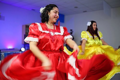08022024
Ester Mauricio and Alejandra Valle perform at the El Salvador Pavilion in the North End Community Centre during the opening ceremony for the Westman Multicultural Festival on Thursday evening. The Multicultural Festival is back for the weekend with six pavilions including El Salvador, Mauritius, Philippines, India, Mexico and Ukraine.
(Tim Smith/The Brandon Sun)