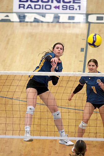 Kallie Ball played her final home match as a Brandon University women's volleyball player against Thompson Rivers on Saturday. (Thomas Friesen/The Brandon Sun)
