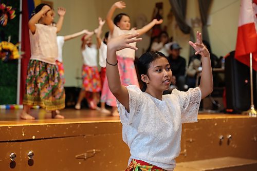 A member of the Filipino dance troupe performs at the Philippine pavilion on Saturday during the Westman Multicultural Festival. (Michele McDougall/The Brandon Sun)