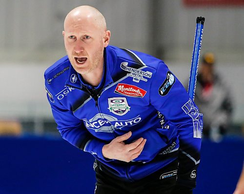 JOHN WOODS / WINNIPEG FREE PRESS
Brad Jacobs competes against Braden Calvert in the Manitoba mens curling championship in Stonewall Sunday, February 11, 2024. 

Reporter: taylor