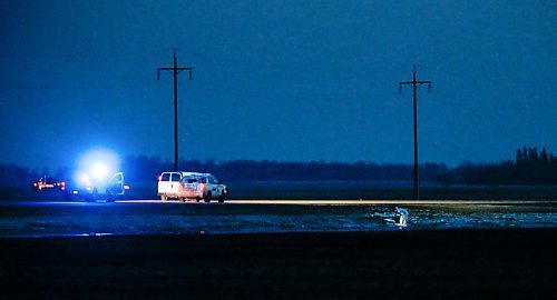 JOHN WOODS / WINNIPEG FREE PRESS
RCMP investigate multiple murders on highway 3 just south of Carman Sunday, February 11, 2024. 

Reporter: tyler