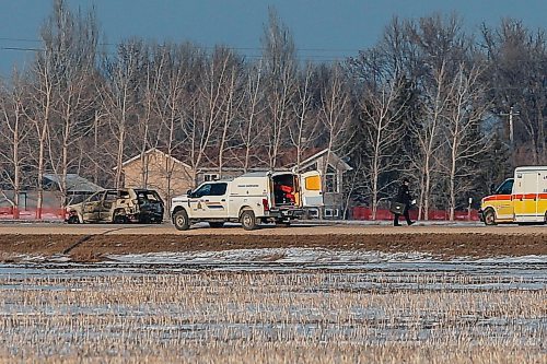 JOHN WOODS / WINNIPEG FREE PRESS
RCMP investigate multiple murders on highway 248 just south of Saint Eustache and north of 424 Sunday, February 11, 2024. 

Reporter: tyler