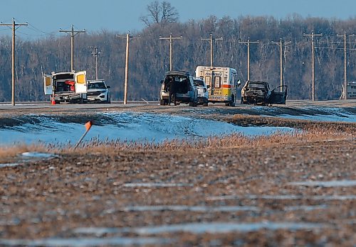 JOHN WOODS / WINNIPEG FREE PRESS
RCMP investigate multiple murders on highway 248 just south of Saint Eustache and north of 424 Sunday, February 11, 2024. 

Reporter: tyler