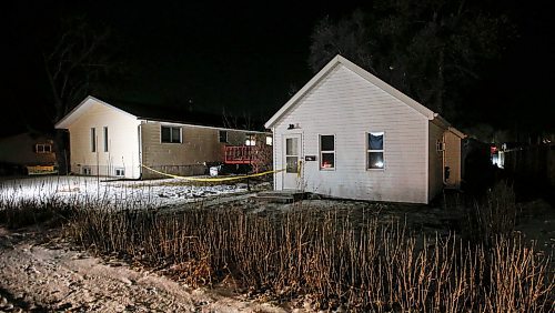 JOHN WOODS / WINNIPEG FREE PRESS
RCMP investigate at 110 3rd St NW in Carman, the scene of a murder, Sunday, February 11, 2024. 

Reporter: tyler