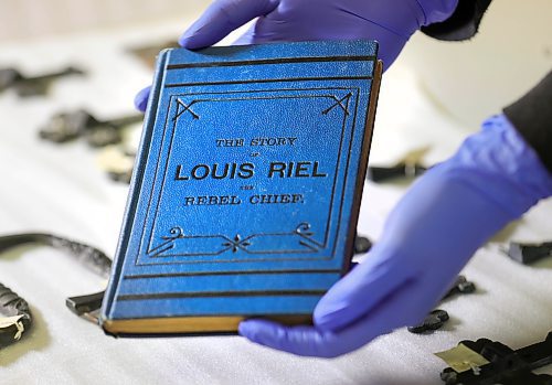 RUTH BONNEVILLE / WINNIPEG FREE PRESS

49.8 - Louis Riel, ST B Museum

Note: This is the continuation of yesterday&#x2019;s assignment &#x2013; it&#x2019;s in two parts. 

Photos of Louis Riel items brough out of storage at the museum and the museum warehouse, 

Story by AV Kitching


Feb 8th,  2024