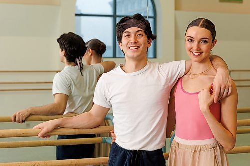 MIKE DEAL / WINNIPEG FREE PRESS
Liam Saito and Katie Simpson.
Lots of couples have found love in the studios of the Royal Winnipeg Ballet. Current company dancers Liam Saito and Katie Simpson.
See Jen Zoratti story
240208 - Thursday, February 08, 2024.