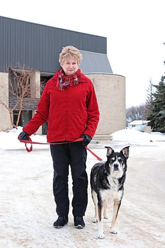12022024
Jo-Anne Douglas and her dog Hayden during their walk along McDiarmid Drive on Monday. Douglas often picks up litter while on her daily walks with Hayden. 
(Tim Smith/The Brandon Sun)