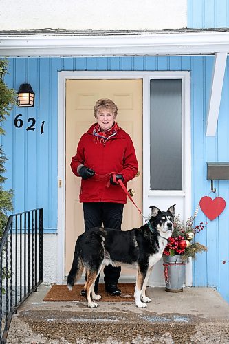 12022024
Jo-Anne Douglas and her dog Hayden in front of their home on Monday. Douglas often picks up litter while on her daily walks with Hayden. 
(Tim Smith/The Brandon Sun)