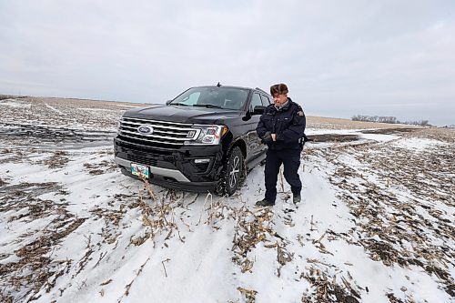 RUTH BONNEVILLE / WINNIPEG FREE PRESS

Local - RCMP border ride-along

Cpl. James Buhler stands in an open farm field just west of the Pembina/Emerson Border crossing where people try and make their way into Canada.


Photo one of the old border crossing which is one of the  areas people are caught crossing the border.  Noyes&#x405;merson East Border Crossing Canada&#x415;nited States port of entry that formerly connected the communities of Noyes, Minnesota, and Emerson, Manitoba has been closed since 2006 but still monitored by both the US and Canada Border Patrol.  See US helicopter flying over.  

Story: Cpl. James Buhler takes FP reporter and photographer on drive to the areas near Emerson MB. where people tend to illegally cross into Canada from the US. 


See story by Chris

Feb 13th,  2024