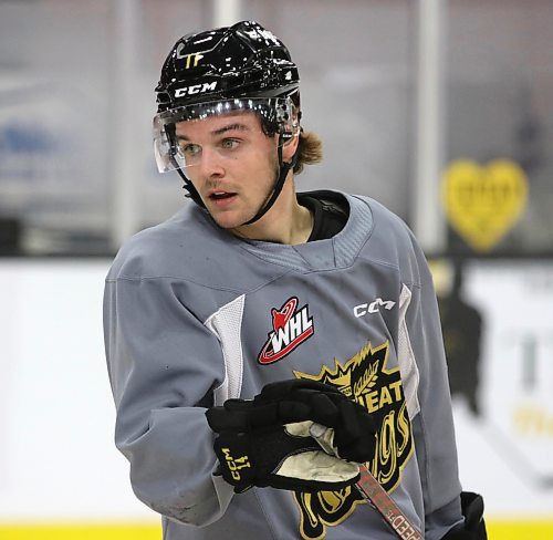 Brandon Wheat Kings forward Jayden Wiens tied the game with the host Moose Jaw Warriors in the first period but that proved to be the high point of the game for the visitors, who lost after giving up three goals in the middle frame. (Perry Bergson/The Brandon Sun)