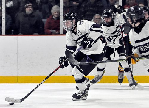 In 27 Westman High School Hockey League games, assistant captain Carter Dittmer leads the league with 54 goals. The Vincent Massey Vikings forward is tied for first in the scoring race with 82 points along with Killarney/Wawanesa Raiders forward Connor Martin. (Jules Xavier/The Brandon Sun)