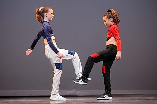 20022024
Kate Ridgen and Avery Low perform together in the hip hop duo, own choice, 10 years and under category.
(Tim Smith/The Brandon Sun)