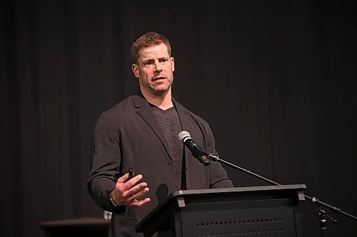 Chris Cederstrand speaks during the Chemtrade Logistics Safety Day Conference at the Keystone Centre on Wednesday. (Tim Smith/The Brandon Sun)