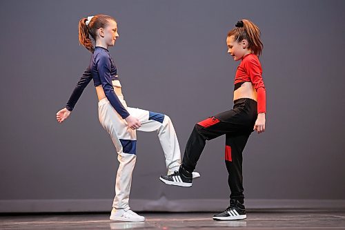 20022024
Kate Ridgen and Avery Low perform together in the Hip Hop Duo, Own Choice, 10 Years and Under category during the Dance portion of the Brandon Festival of the Arts at the Western Manitoba Centennial Auditorium on Tuesday. The dance portion of the festival continues all week at the WMCA.
(Tim Smith/The Brandon Sun)