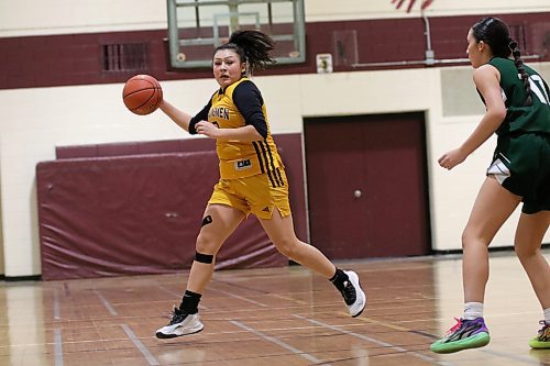 Amber Neapew had a game-high 26 points to lead the Crocus Plainsmen to a 76-45 win over the Neelin Spartans to secure the Brandon High School Basketball League varsity girls' title on Tuesday. (Thomas Friesen/The Brandon Sun)