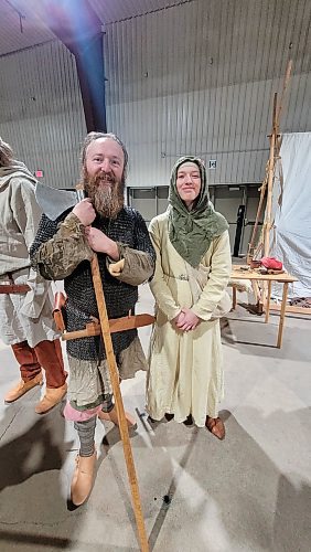 James Welbourne and his daughter Rowan, both of Brandon, dressed up as Viking re-enactors at the Westman Gaming Expo held over the weekend at the Keystone Centre. (Miranda Leybourne/The Brandon Sun)