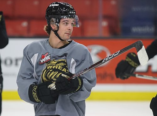 Brandon Wheat Kings forward Jayden Wiens, shown asking a question during a recent practice at Westoba Place, said the team's playoff hopes may rest with how it does during a four-game Alberta road trip this week. (Perry Bergson/The Brandon Sun)