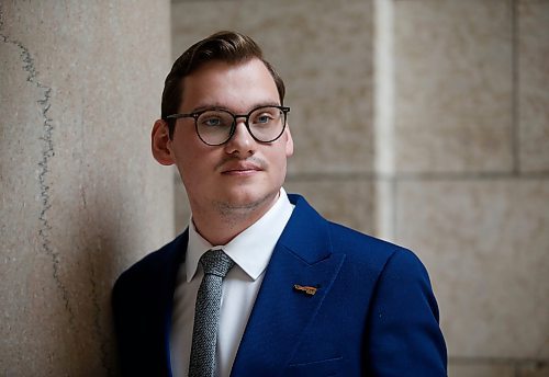 JOHN WOODS / WINNIPEG FREE PRESS
Gage Haubrich, prairie director of the Canadian Taxpayers Federation, comments on the Manitoba Budget released today Monday, March 7, 2023 at the Manitoba Legislature. 

Re: ?