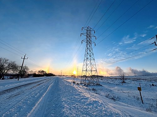 Ice crystals in the air create a sun dog around the rising sun on Monday morning, following the weekend blizzard. (Matt Goerzen/The Brandon Sun)