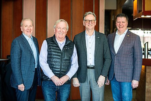 MIKAELA MACKENZIE / FREE PRESS

Honorary consuls Barry Rempel (left), Dwight Macaulay, John Bockstael, and Philip Houde  gather at the Winnipeg Squash Club on Tuesday, March 5, 2024. 

For Martin Cash story.