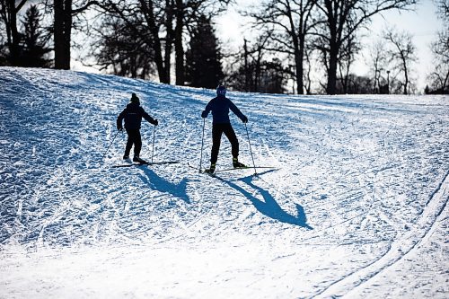 MIKAELA MACKENZIE / FREE PRESS

Coen (left, eight) and Maelle (11) Enns climb a hill on a sunny, snowy winter day at Windsor Park Nordic Centre on Tuesday, March 5, 2024. 

Standup.