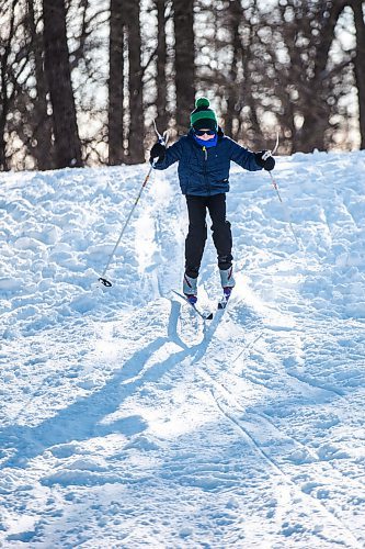 MIKAELA MACKENZIE / FREE PRESS

Coen Enns (eight) gets some air on off of a jump at Windsor Park Nordic Centre on Tuesday, March 5, 2024. 

Standup.
